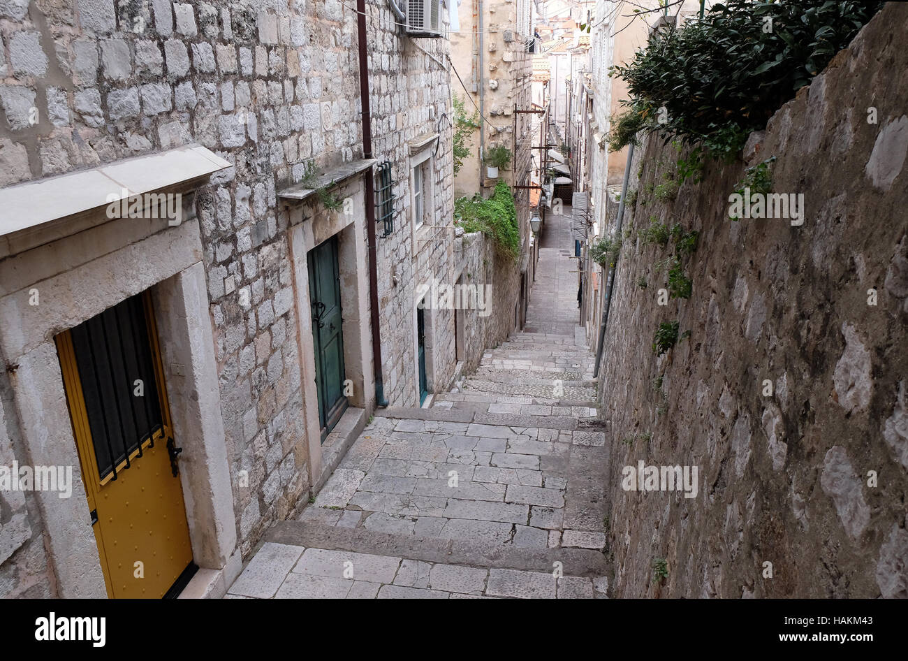 Gasse in der Altstadt von Dubrovnik, Kroatien Stockfoto