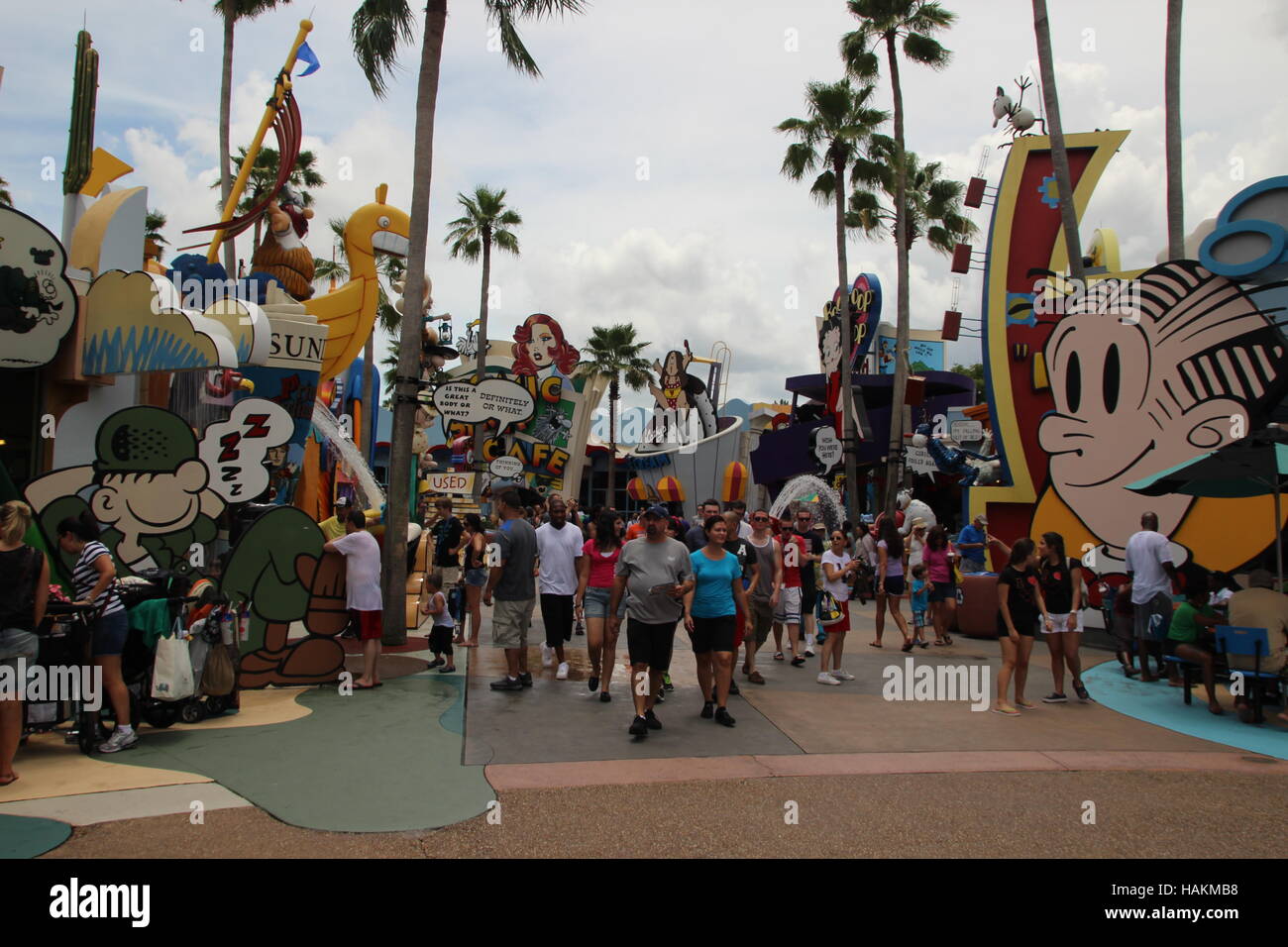 Straßen mit Comic-Streifen, Universal Studios Orlando Florida Stockfoto