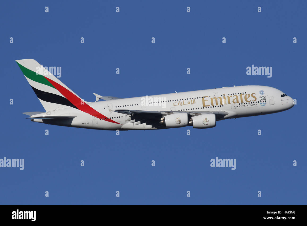 EMIRATES A380 Stockfoto