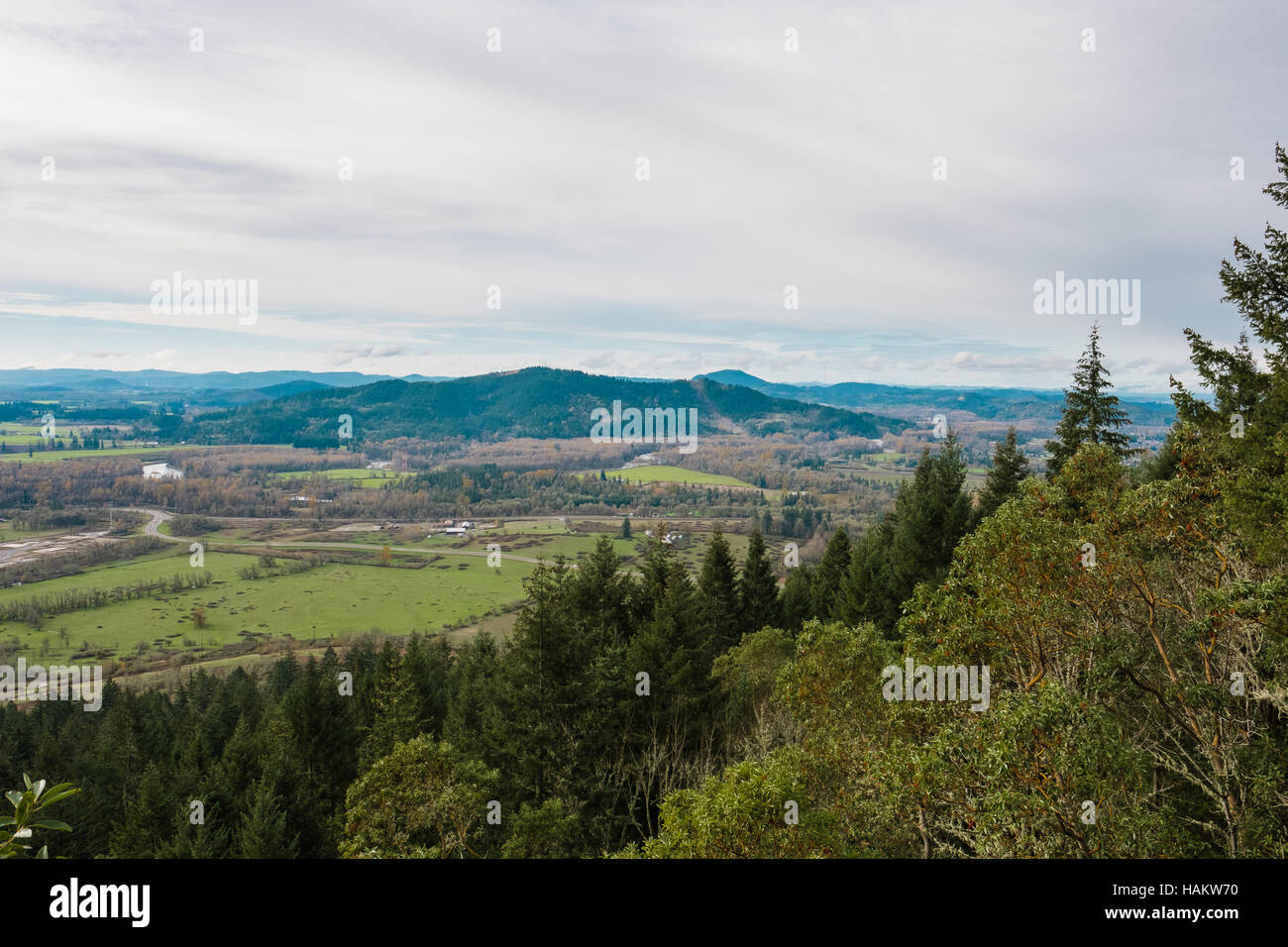 Thurston Hills Naturgebiet in Springfield Oregon bietet tolle Aussicht nach einer harten Wanderung an die Spitze der einige Klippen. Stockfoto