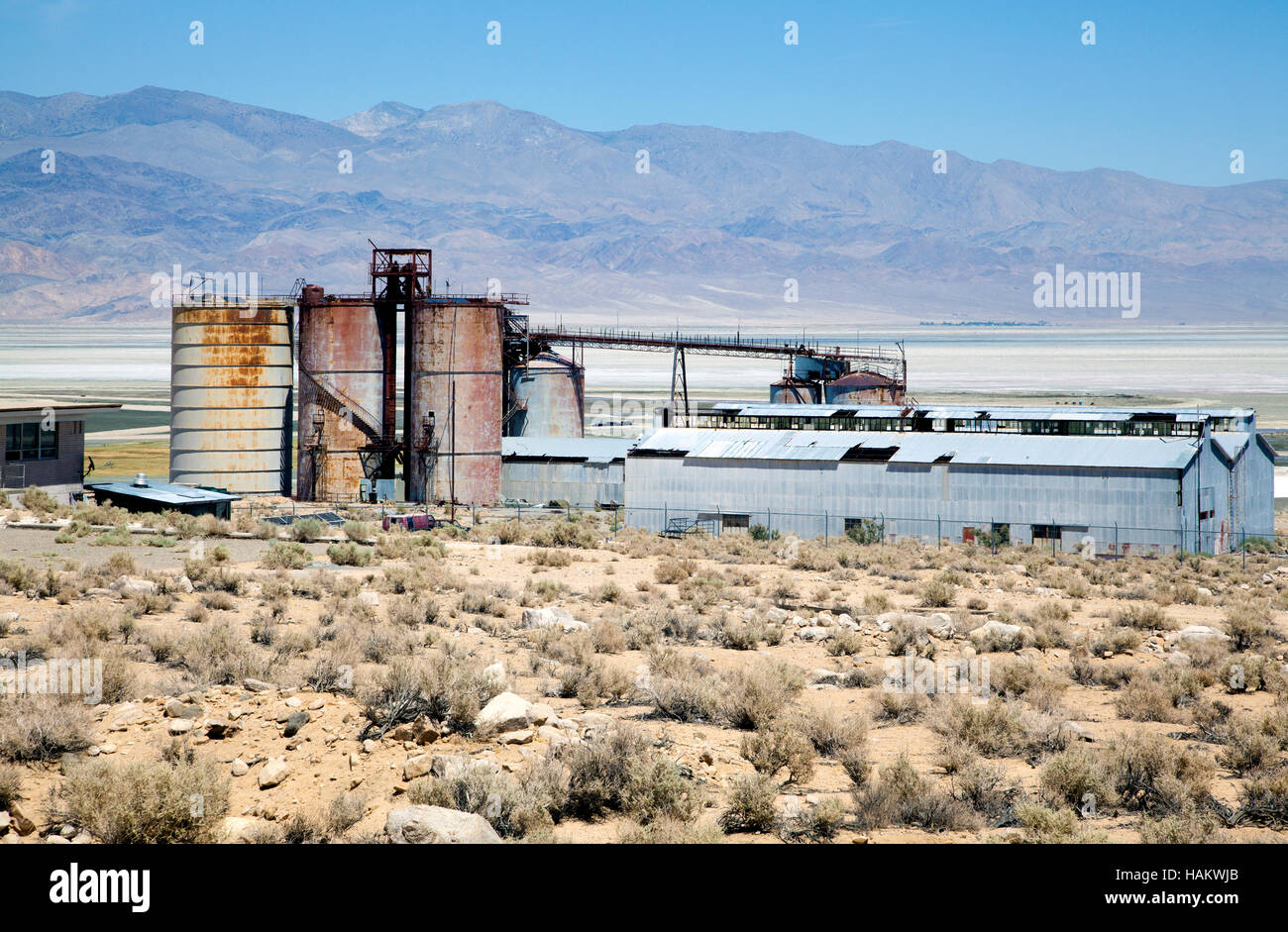 Verlassene Pittsburgh Platte Glasfabrik auf Owens Lake, CA, 2016. Stockfoto