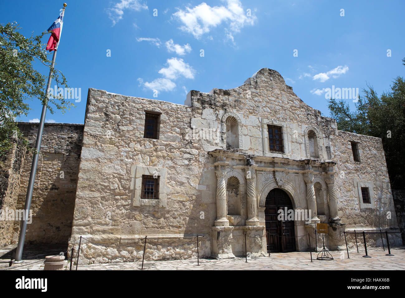 Die Alamo in San Antonio, Texas, wo die berühmte Schlacht für Unabhängigkeit von Texas gegen Mexiko im Jahre 1836 stattfand. Stockfoto