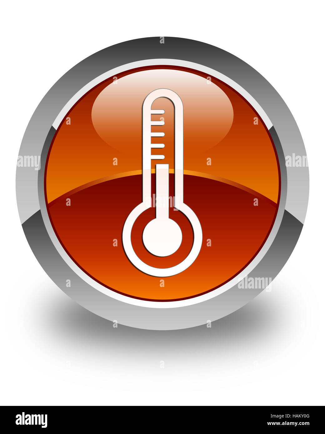 Thermometer-Symbol isoliert auf glänzend braun Runde Taste abstrakte Abbildung Stockfoto