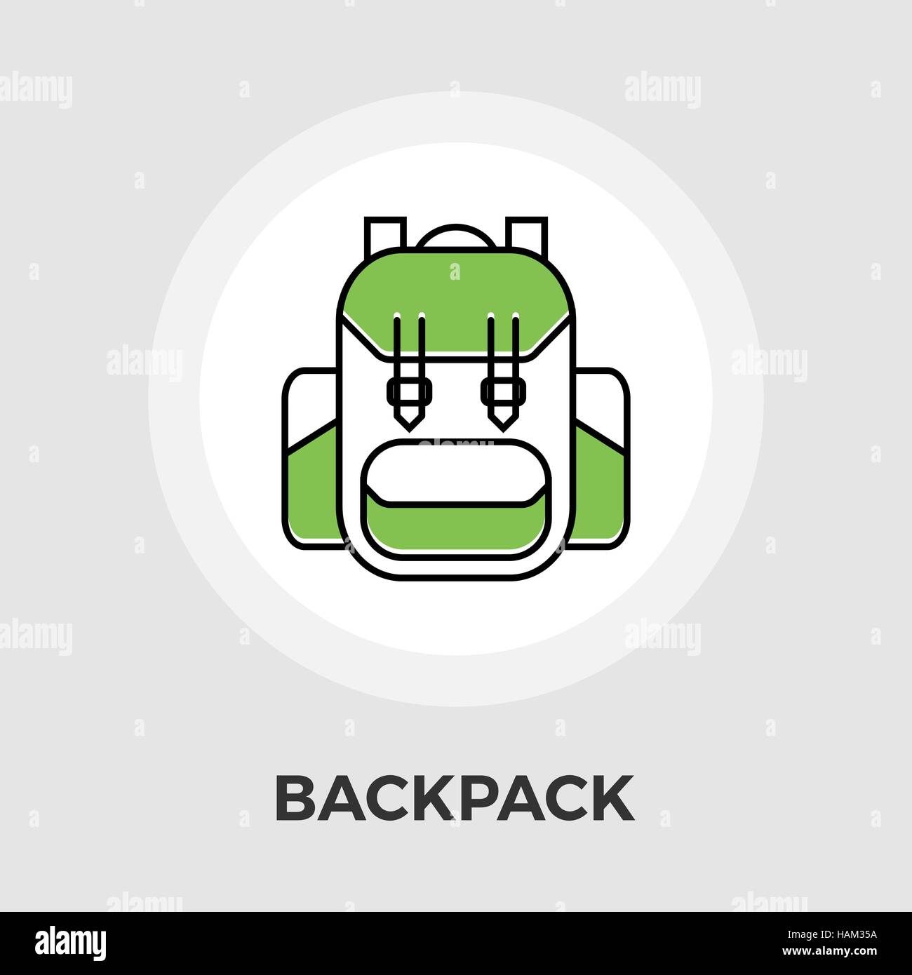 Rucksack-Symbol Vektor. Flach-Symbol auf dem weißen Hintergrund isoliert. Editierbare EPS-Datei. Vektor-Illustration. Stock Vektor