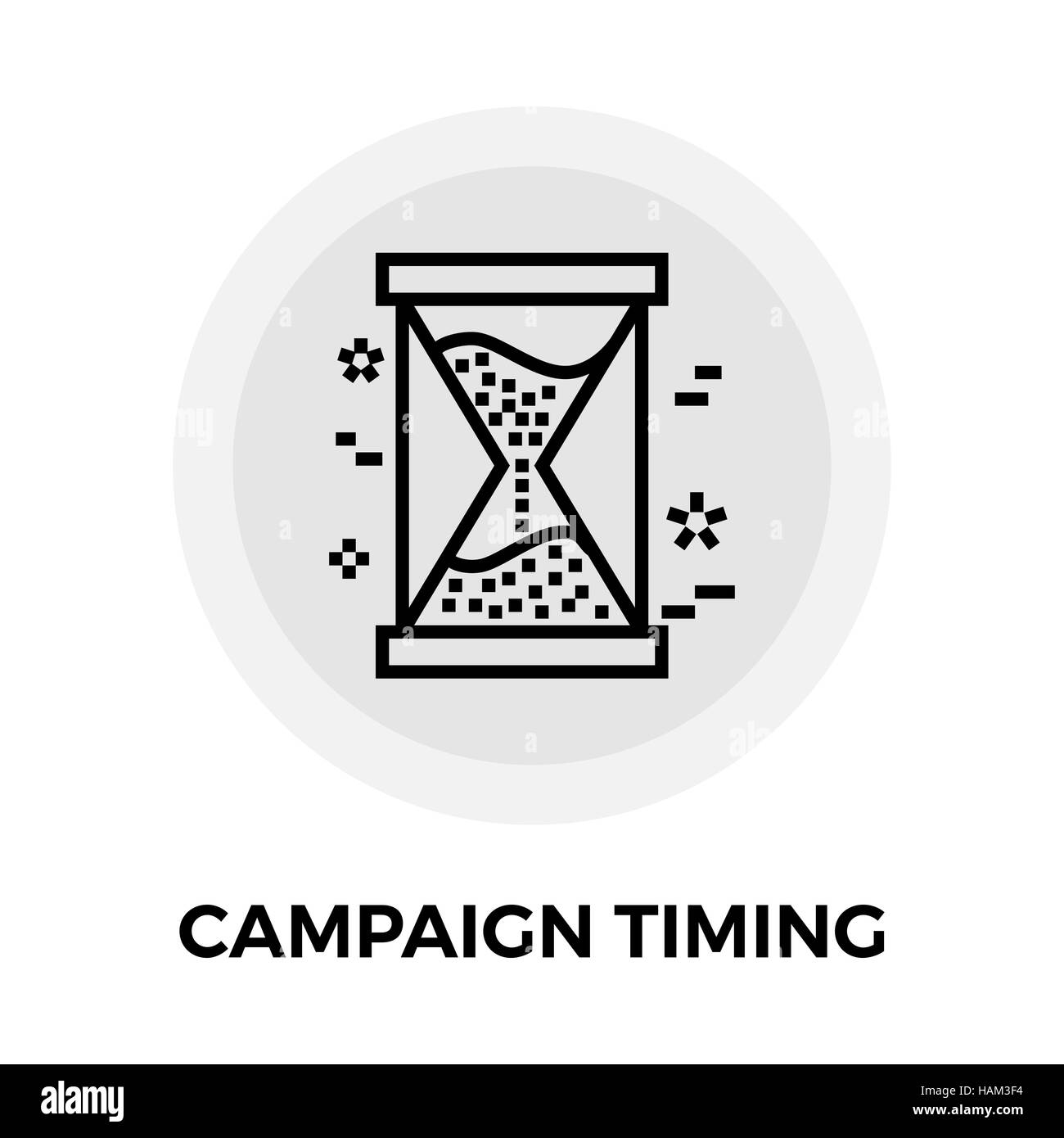 Kampagne Timing Dienstleistungen Symbol Vektor. Kampagne Timing Symbol flach. Kampagne-Timing-Symbolbild. Kampagne-Timing-Line-Symbol. Kampagne-Timing-Symbol JPEG. Cam Stock Vektor