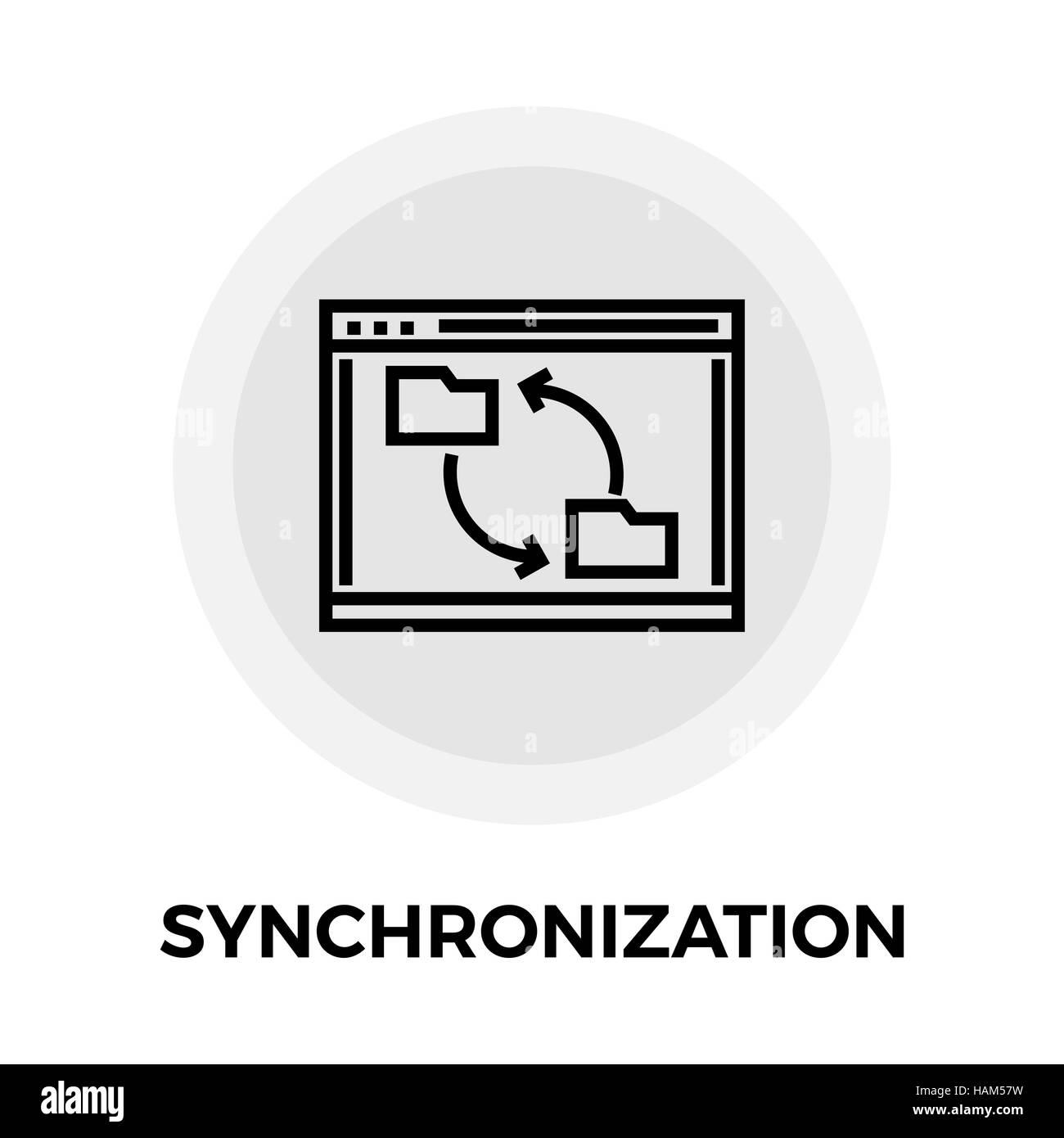 Synchronisierung Symbol Vektor. Flach-Symbol auf dem weißen Hintergrund isoliert. Editierbare EPS-Datei. Vektor-Illustration. Stock Vektor