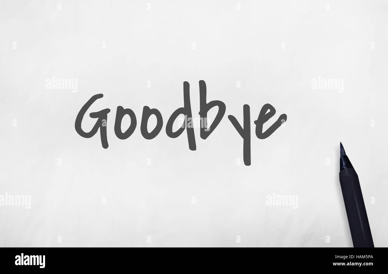 Goodbye Farewell Satz sagen lassen später Konzept Stockfoto