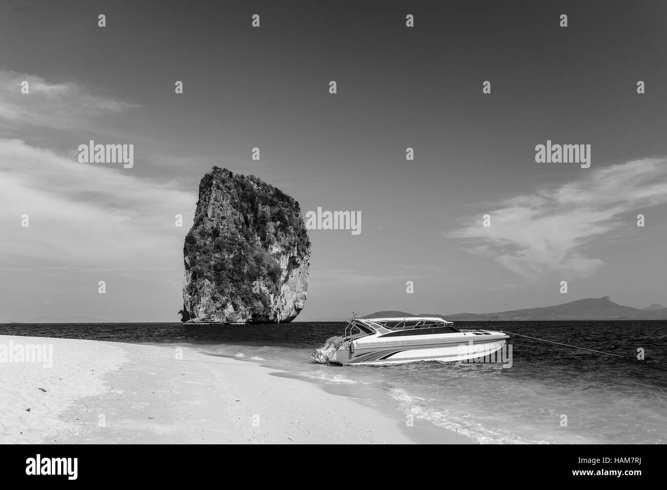 Boot Bay Food Life Marine Natural Sea-Konzept Stockfoto