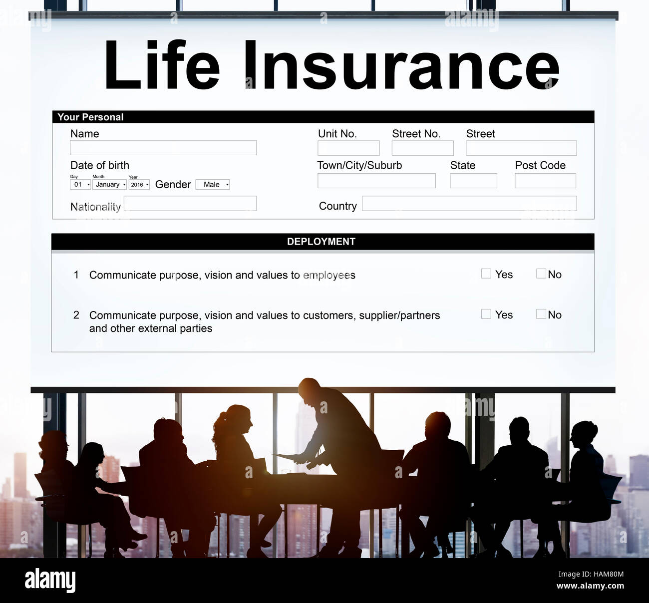Life Insurance Policy Nutzungsbedingungen Nutzungskonzept Stockfoto