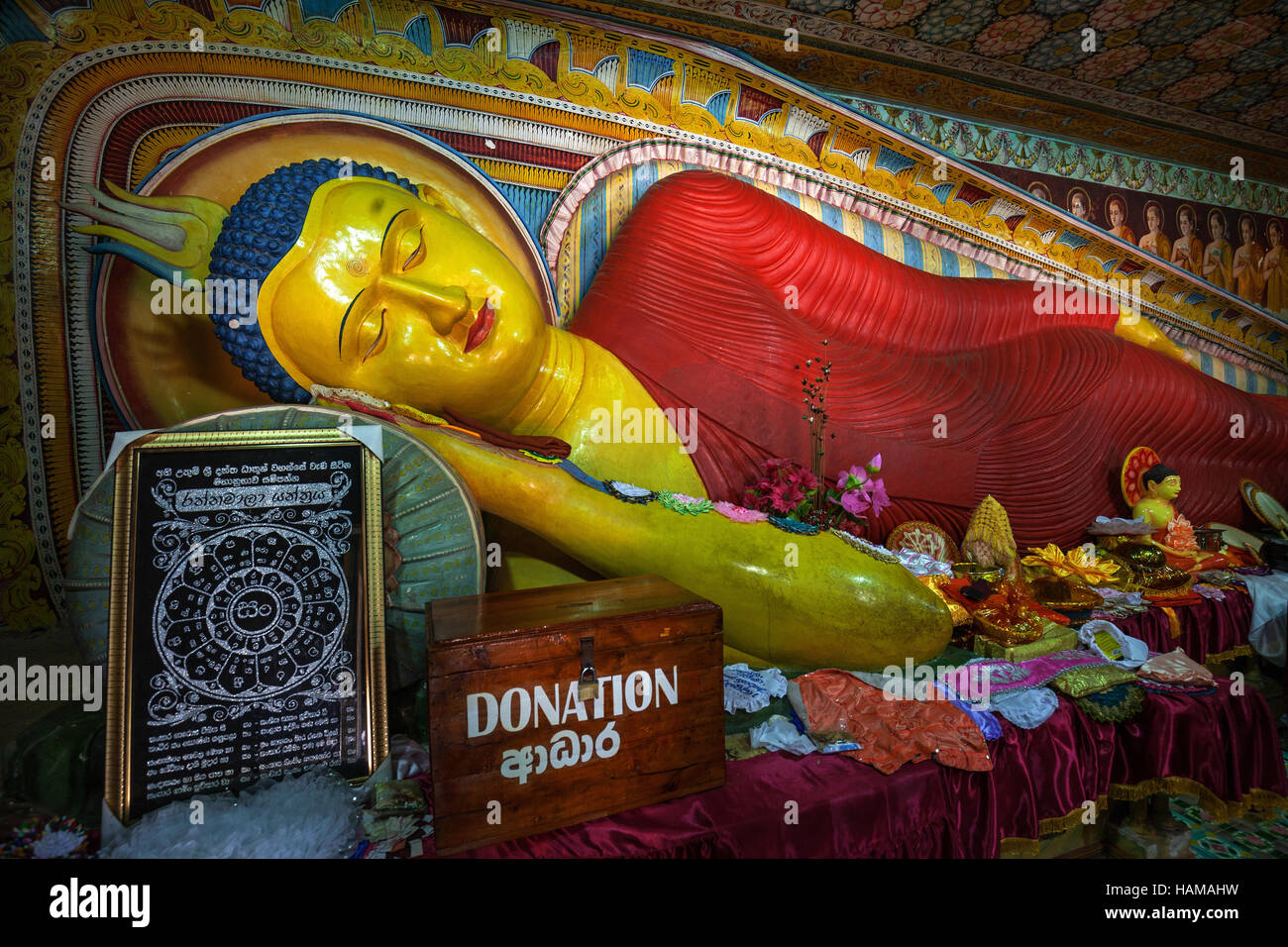 Liegender Buddha, Jetavanaramaya, Stupa, heilige Stadt Anuradhapura, North Central Province, Sri Lanka Stockfoto