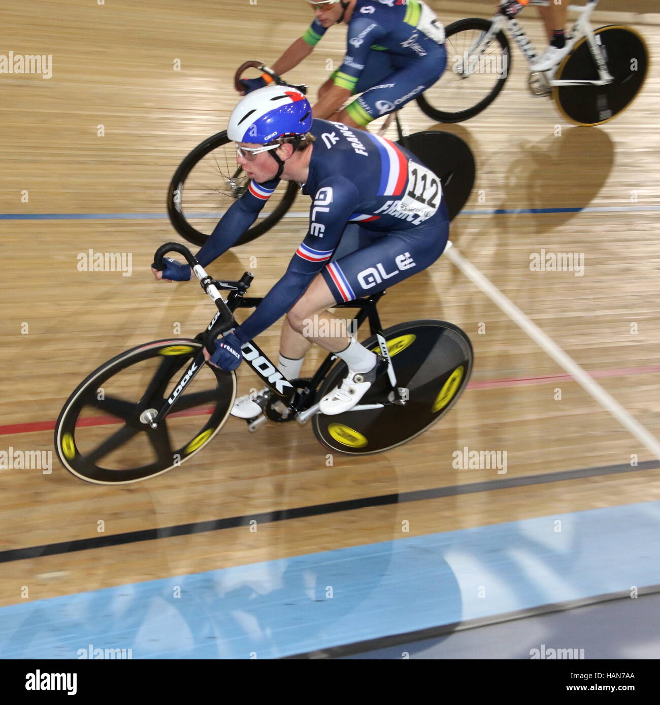 London, UK. 3. Dezember 2016. Lee Valley VeloPark, London, UK. 3. Dezember-2016.Revolution-Track-Serie, Champions League Runde 2. Herren Elite Punktefahren Credit: Grant Burton/Alamy Live-Nachrichten Stockfoto