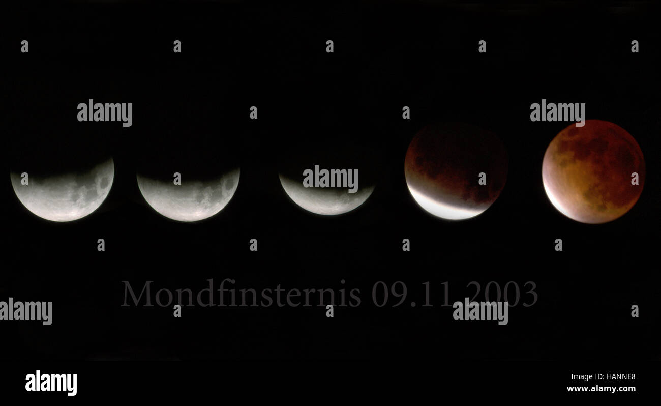 Mondfinsternis-9-11-2003 Stockfoto