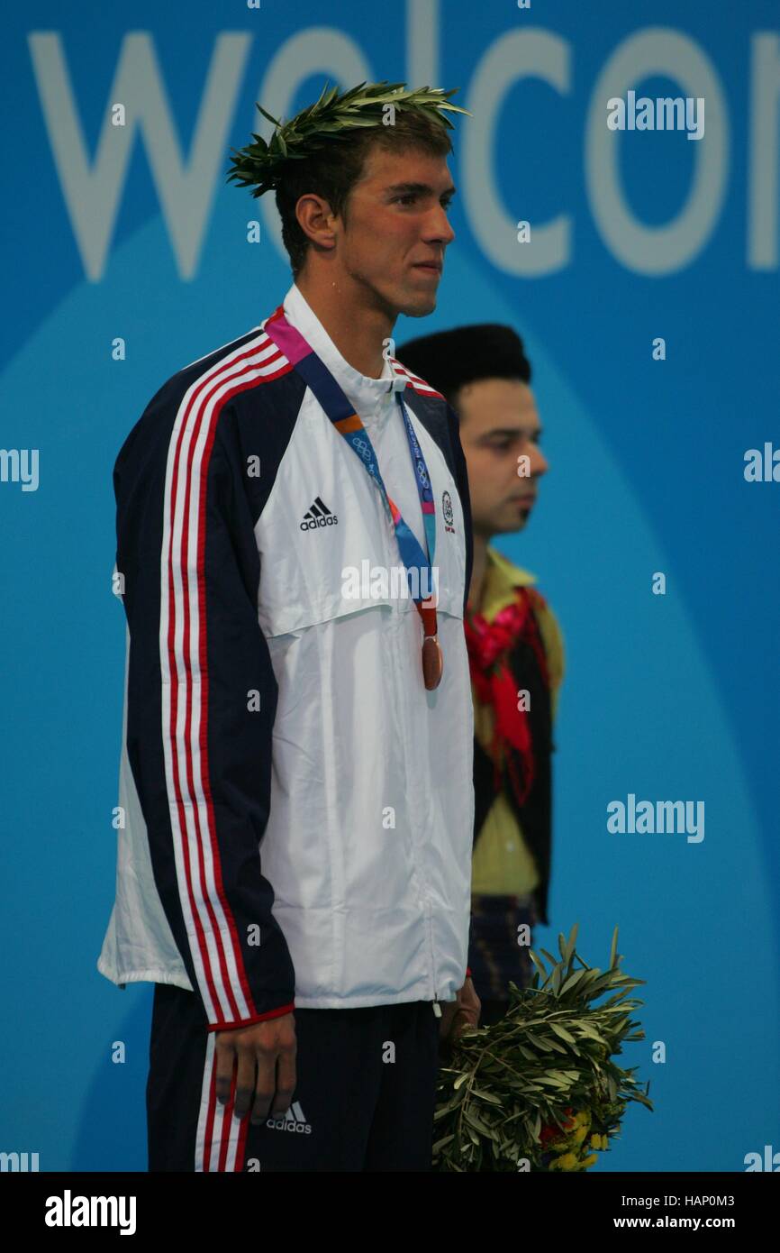 MICHAEL PHELPS USA Athen Griechenland 16. August 2004 Stockfoto