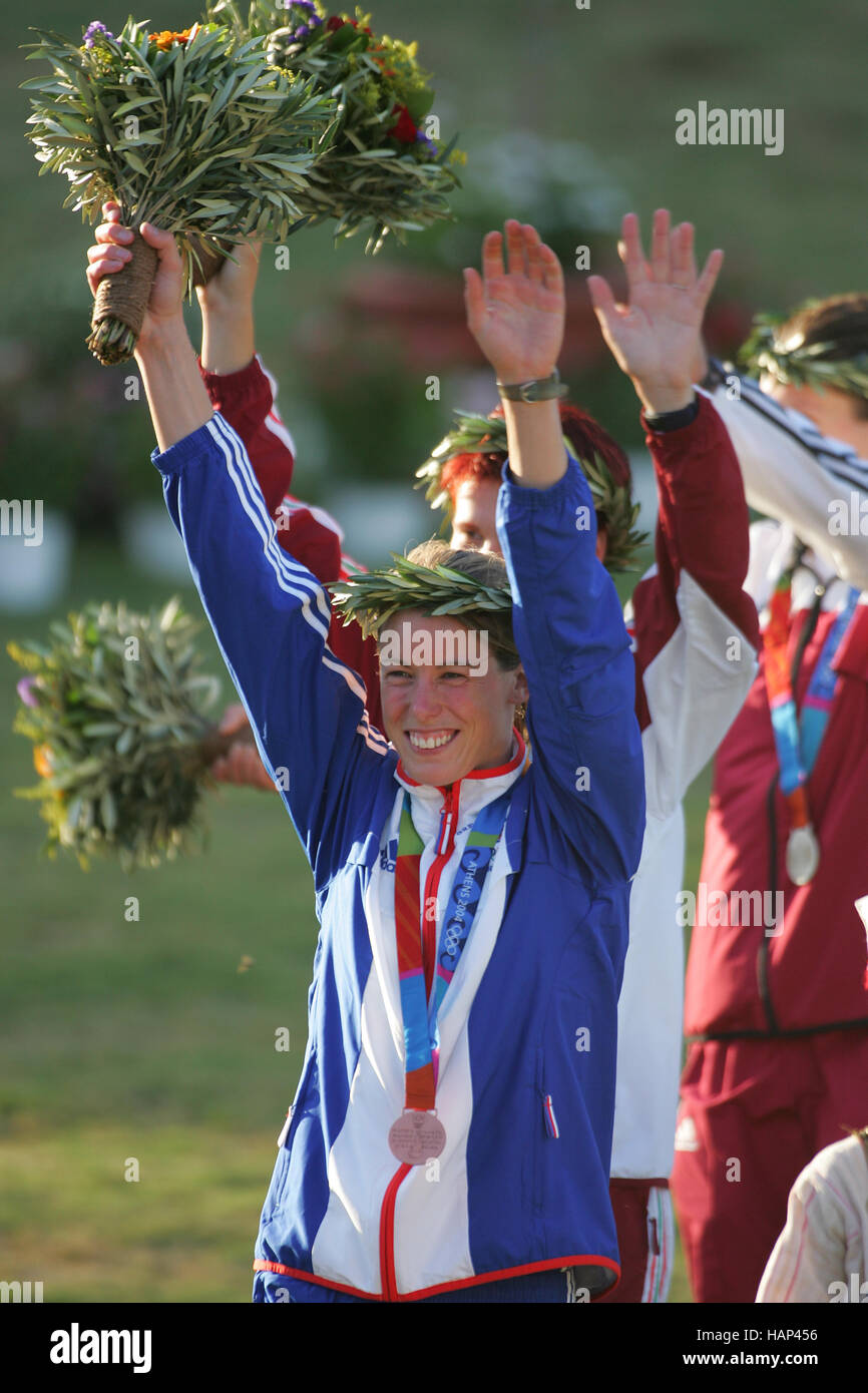 GEORGINA HARLAND moderner Fünfkampf Athen Griechenland 27. August 2004 Stockfoto