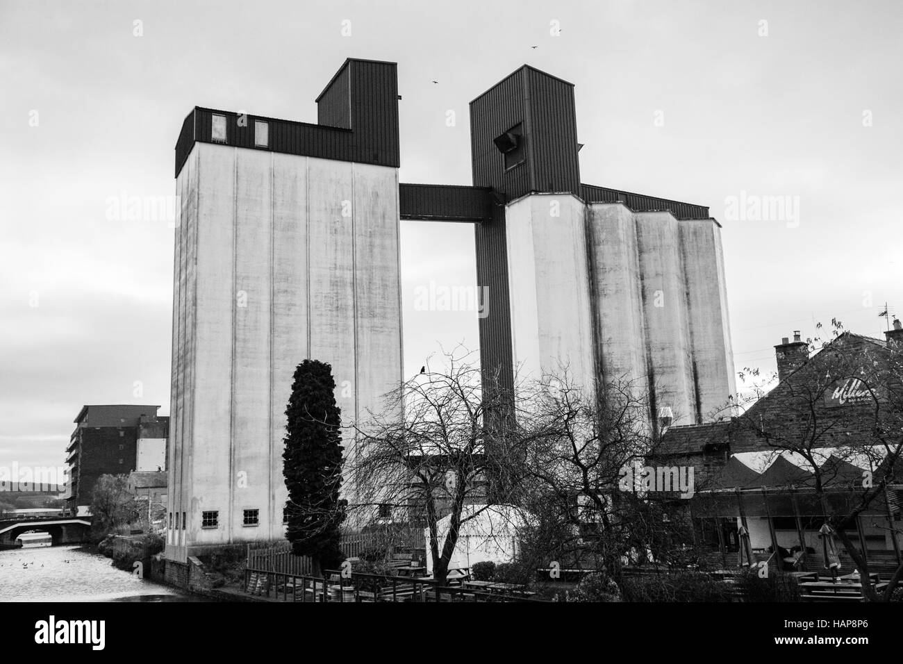 Rokt, Kletterhalle In Brighouse, Calderdale, ehemals Sugden Getreidemühle. Stockfoto