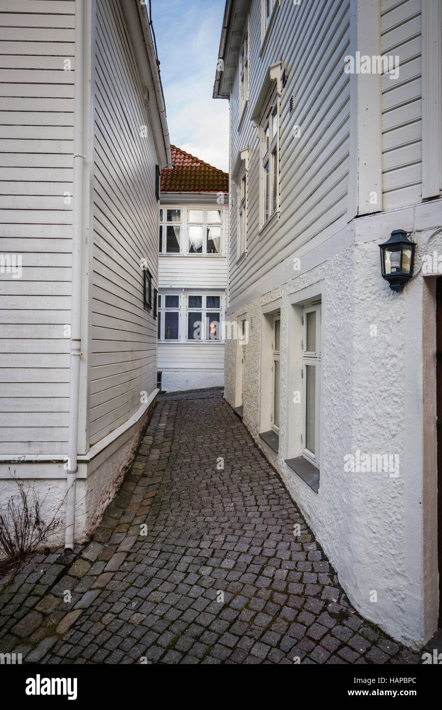 Gehäuse in alten Bergen, Norwegen.  Die traditionellen Holzarchitektur ist eine touristische Attraktion. Stockfoto