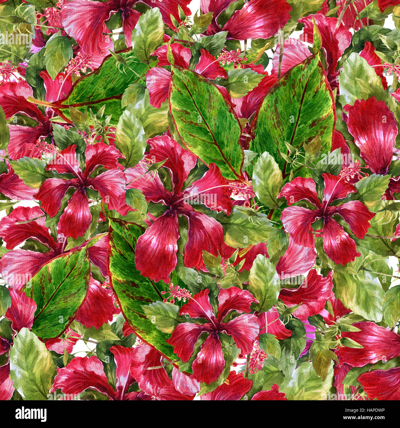 Aquarell Blumen, nahtlose Muster auf dunklem Hintergrund, Stockfoto