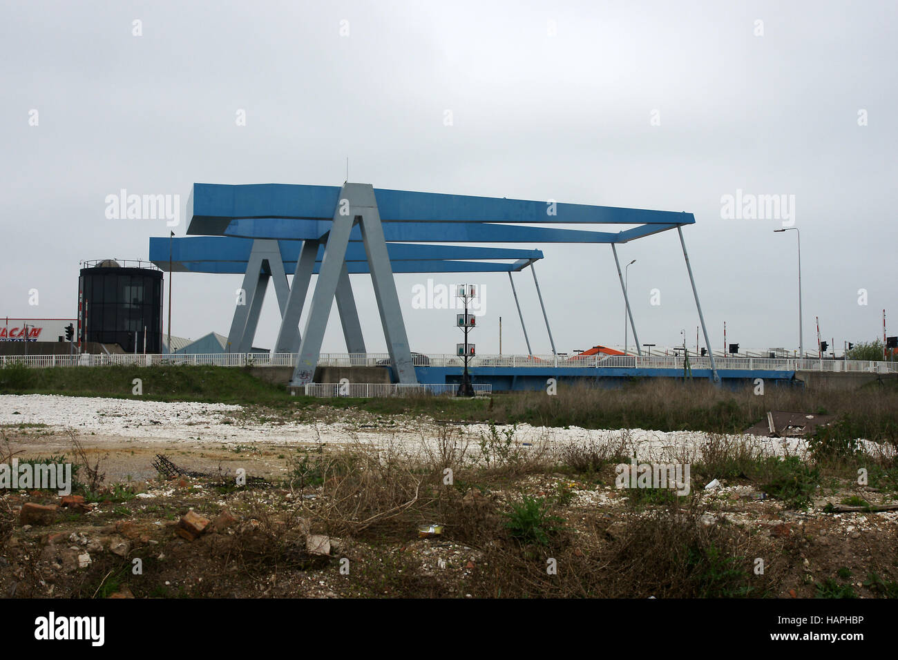 Twin-Straßenbrücke über den Fluss Hull Kingston nach Rumpf. Kulturhauptstadt 2017 Stockfoto