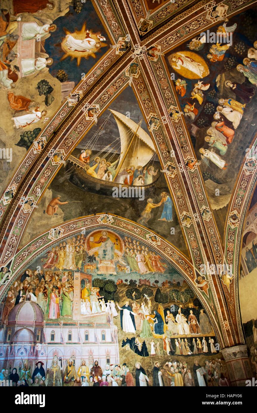 gewölbte Kirche Deckengemälde Stockfoto