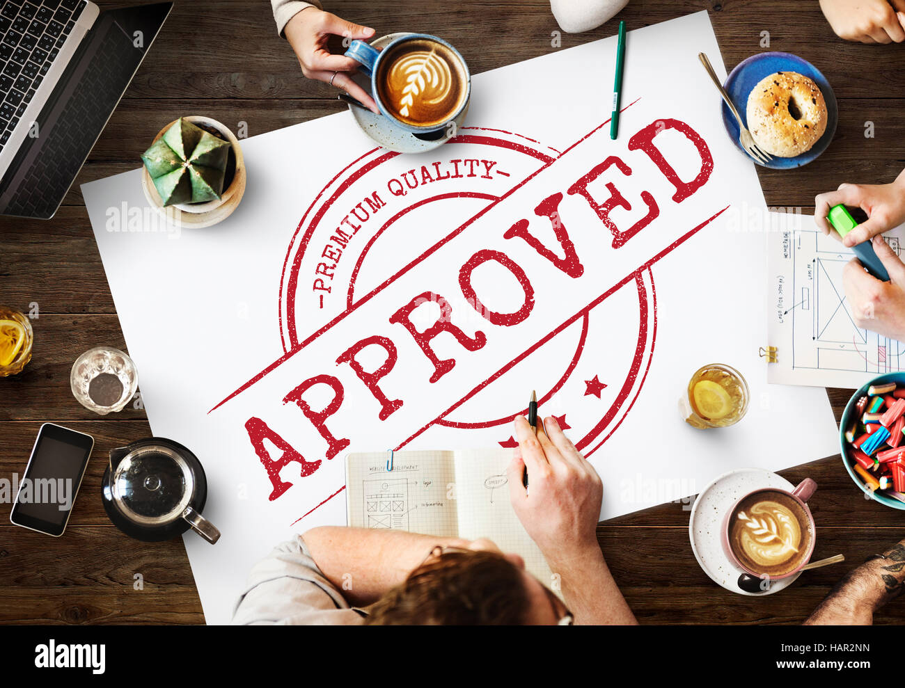 Zugelassenen zertifizierten Geschäftskonzept Stempel Stockfoto