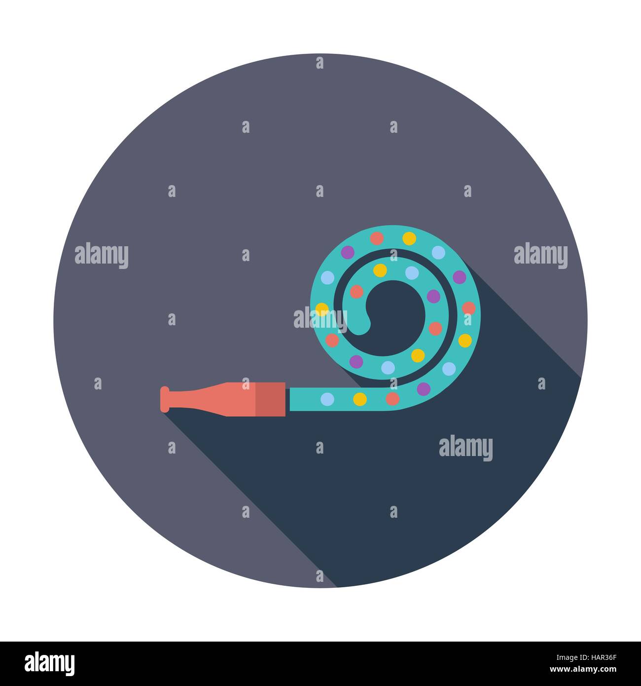 Party-Gebläse. Einzelne flache Farbe Symbol. Vektor-Illustration. Stock Vektor