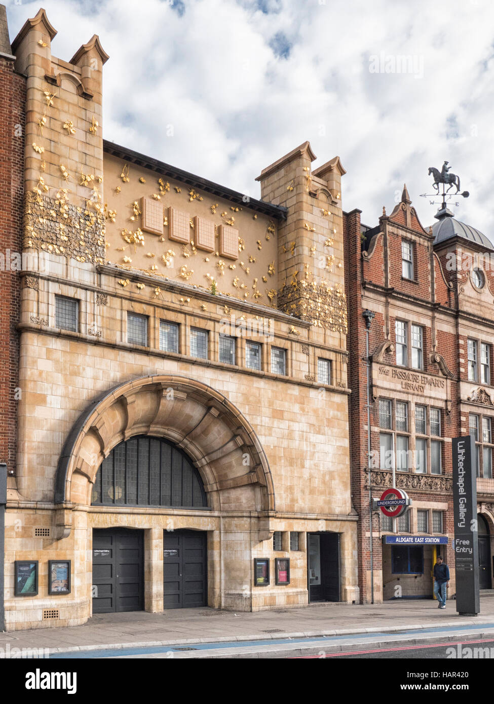 Whitechapel Gallery, London, aussen mit keine Personen Stockfoto