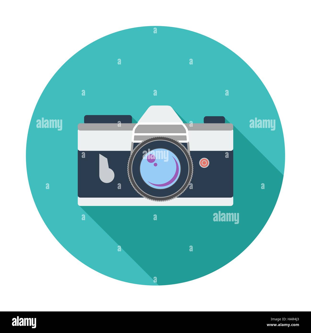 Vintage-Kamera. Einzelne flache Farbe Symbol. Vektor-Illustration. Stock Vektor