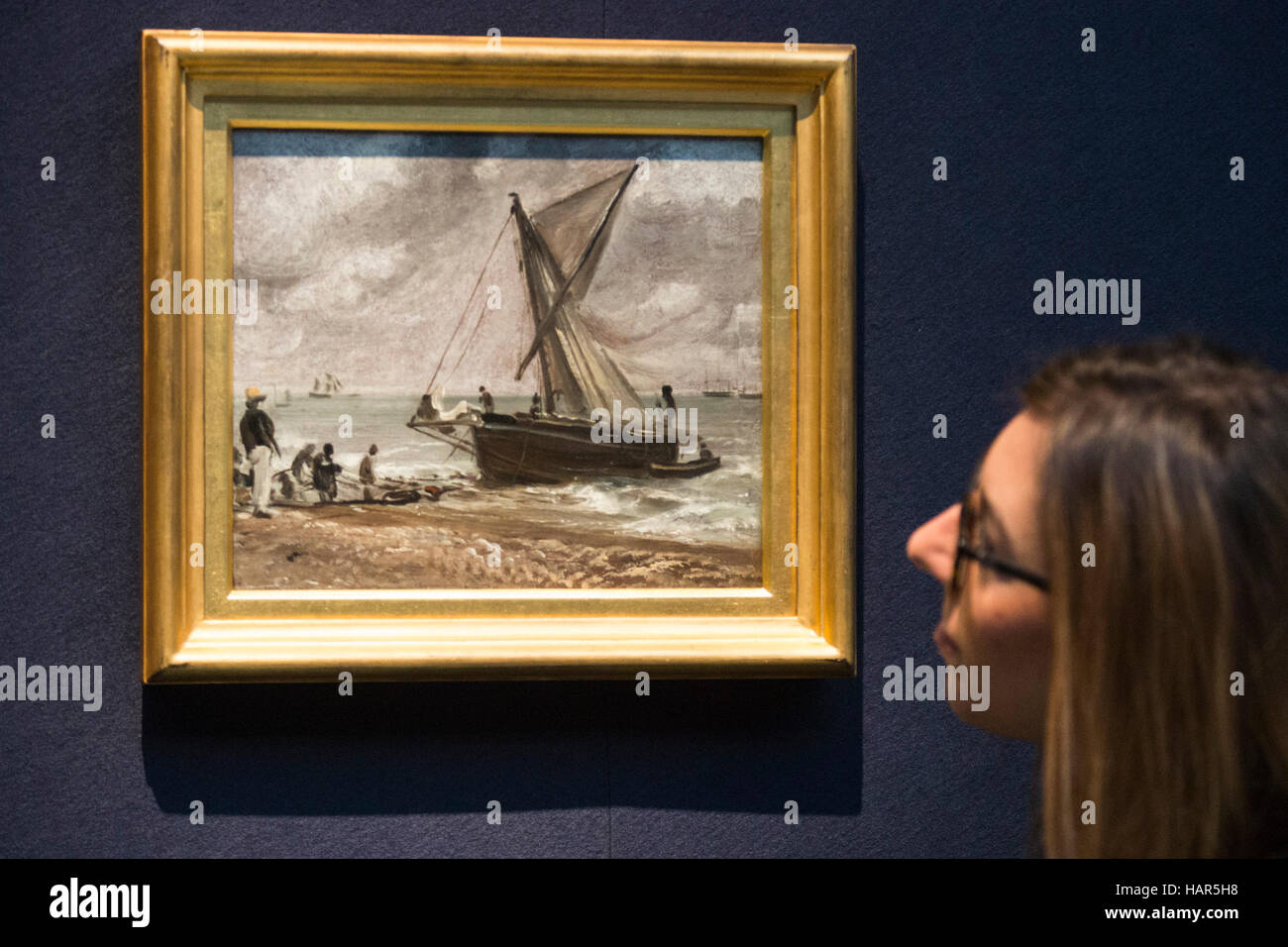 Alte Meister Evening Sale: Strandung eines Bootes, Brighton von John Constable. Est GBP 500.000-800 000. Dezember dieses Jahres, als Teil der Classic Week, Auktionshaus Christie es präsentiert Highlights aus drei markanten bevorstehenden Verkauf "von Antike bis zur Moderne: A Distinguished Privatsammlung" am 7. Dezember, Altmeister Evening Sale am 8. Dezember und "A Surreal Vermächtnis: ausgewählte Kunstwerke aus der Edward James Foundation" am 15. Dezember 2016. Stockfoto