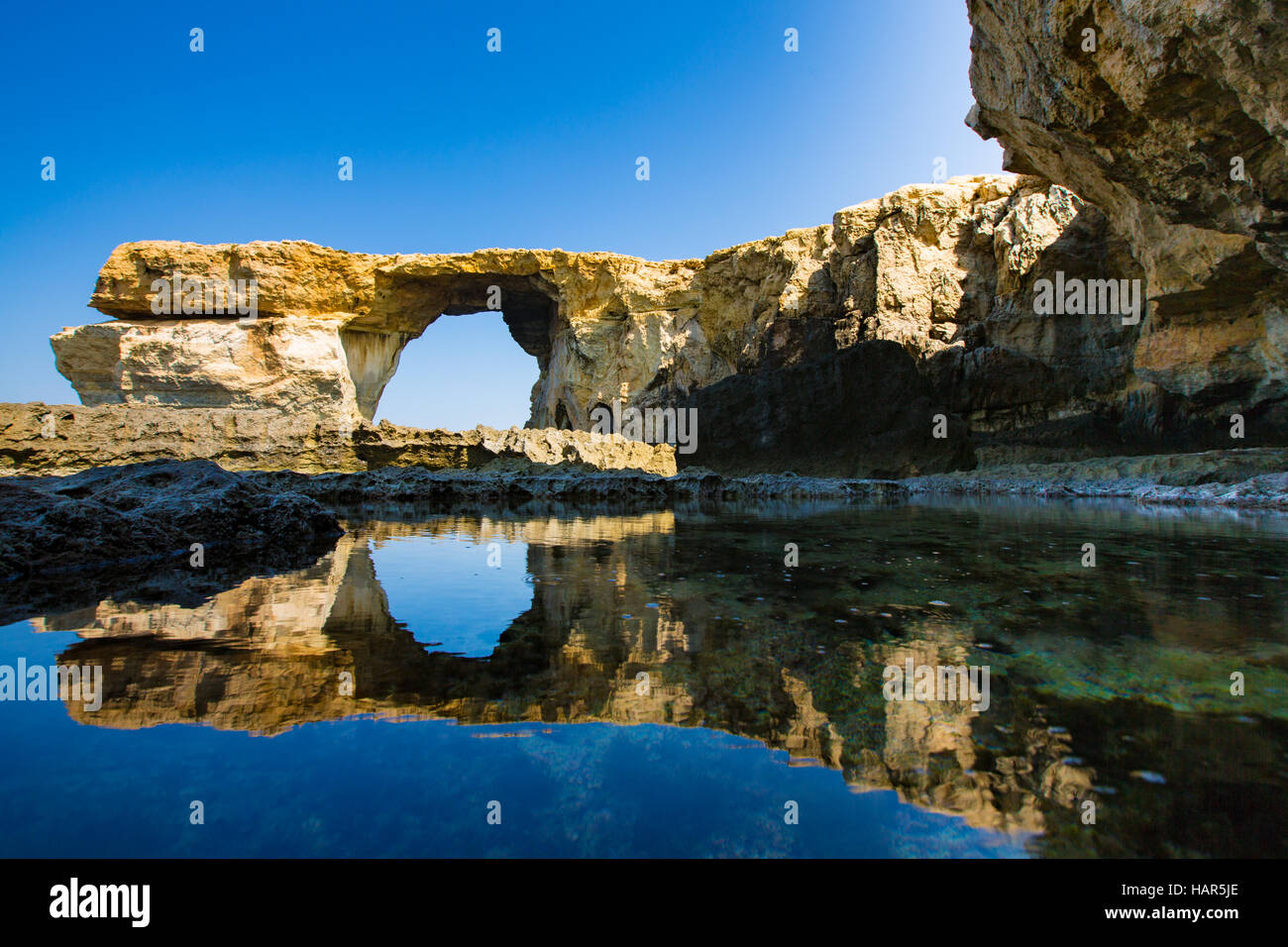 Azurblaue Fenster Malta Stockfoto
