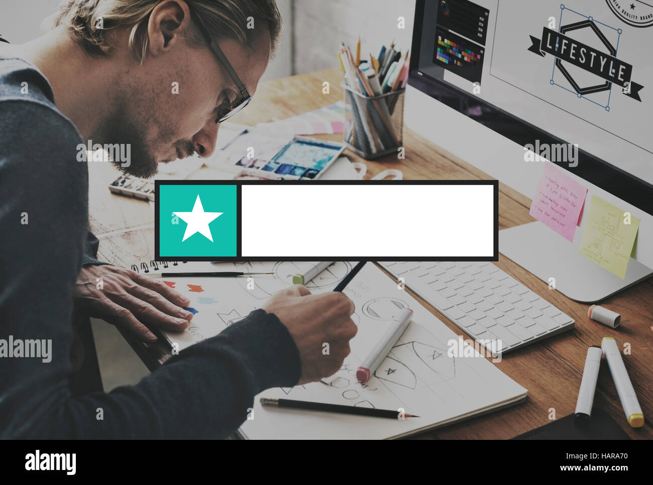 Banner-Abzeichen Label leere Kopie Raumkonzept Stockfoto