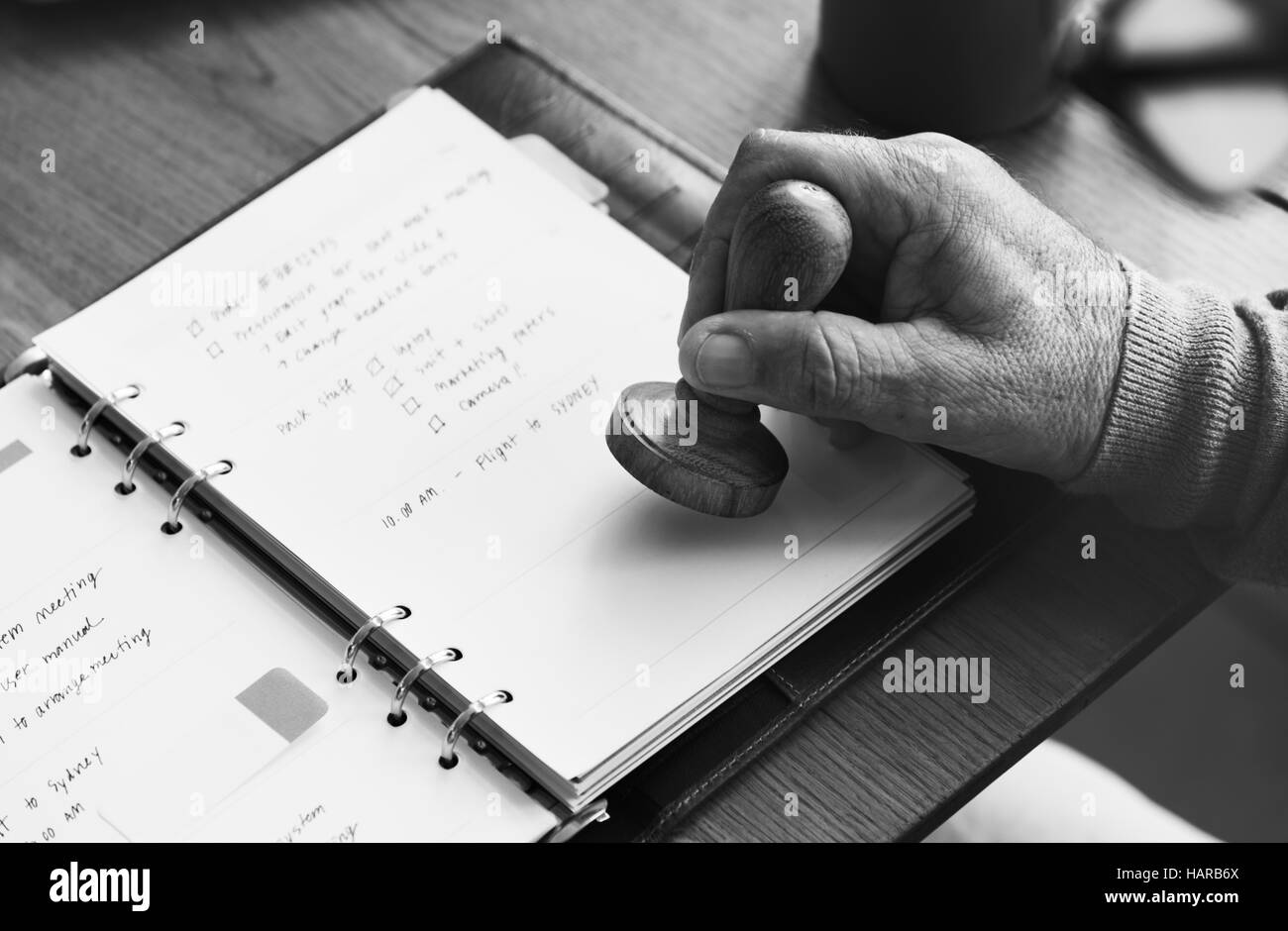 Tagebuch-Planer Notebook Konzept Aufgabenliste Stockfoto