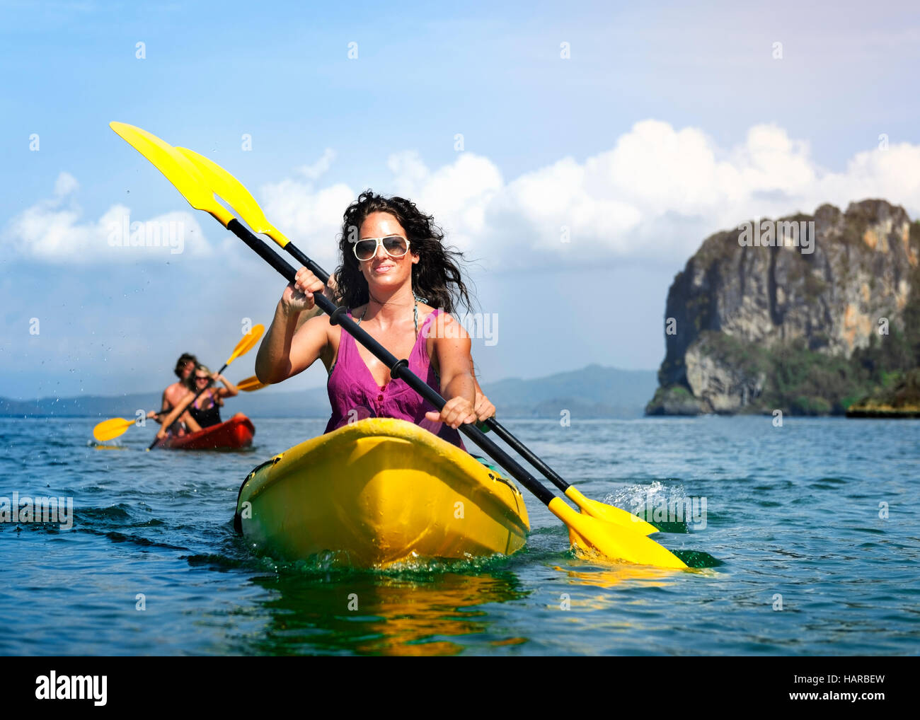 Kajak tropischen Urlaub Reise touristischen Boot-Konzept Stockfoto