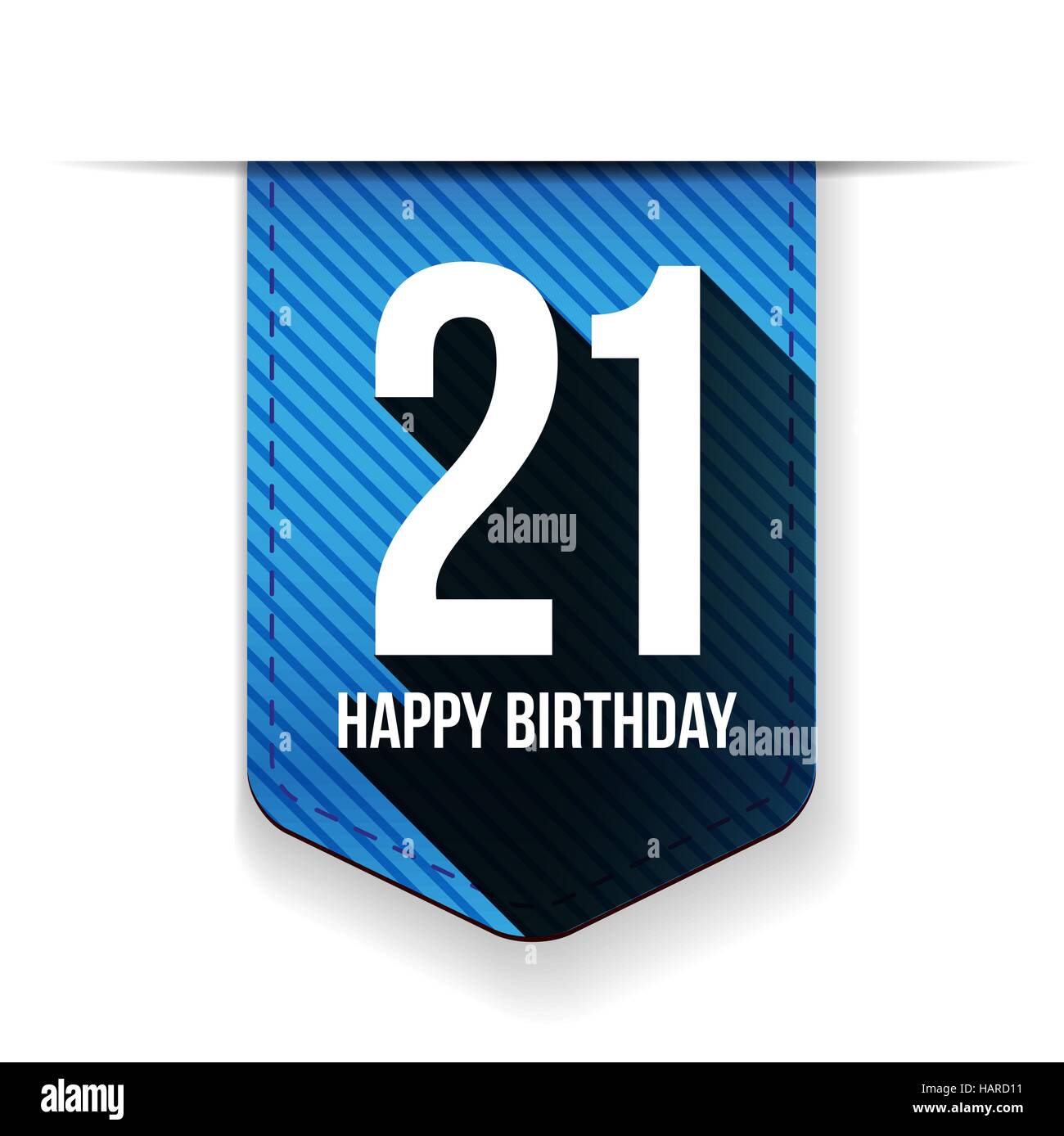 Einundzwanzig Jahre alles Gute zum Geburtstag Band Stock Vektor