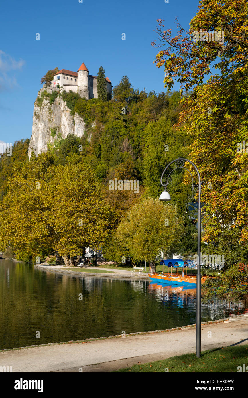 Bleder Burg hoch über der See Bled, Bled, obere Krain, Slowenien Stockfoto