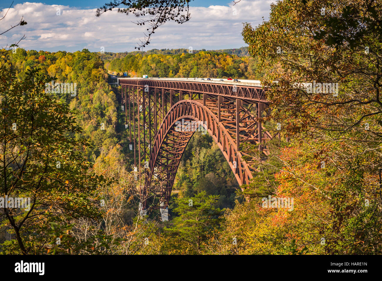 Der neue Fluss-Brücke über den New River Gorge in West Virginia, USA. Stockfoto