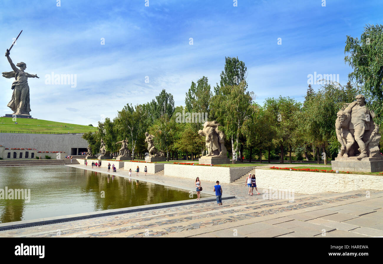 Platz der Heroes.Memorial Komplex Mamajew Kurgan in Volgograd.Volgograd, Russland Stockfoto