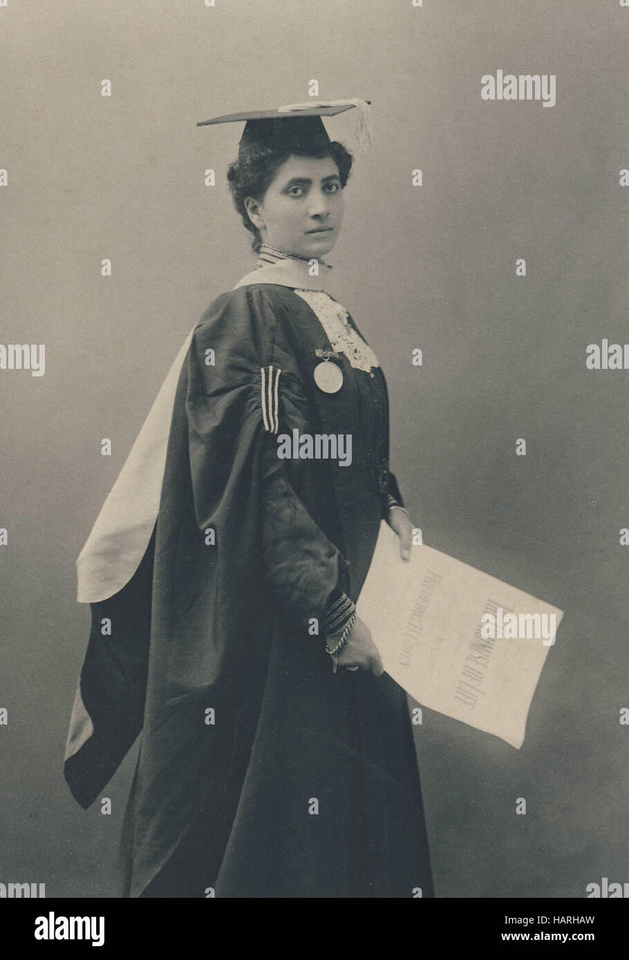 Historisches Archiv Bild der Preis gewinnende weibliche Musiker und University graduate 1900 Stockfoto