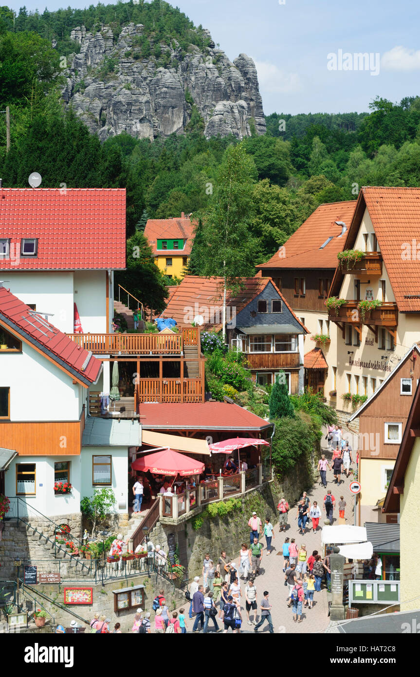 Rathen: Stadtmitte, Sächsische Schweiz, Sächsische Schweiz, Sachsen, Sachsen, Deutschland Stockfoto