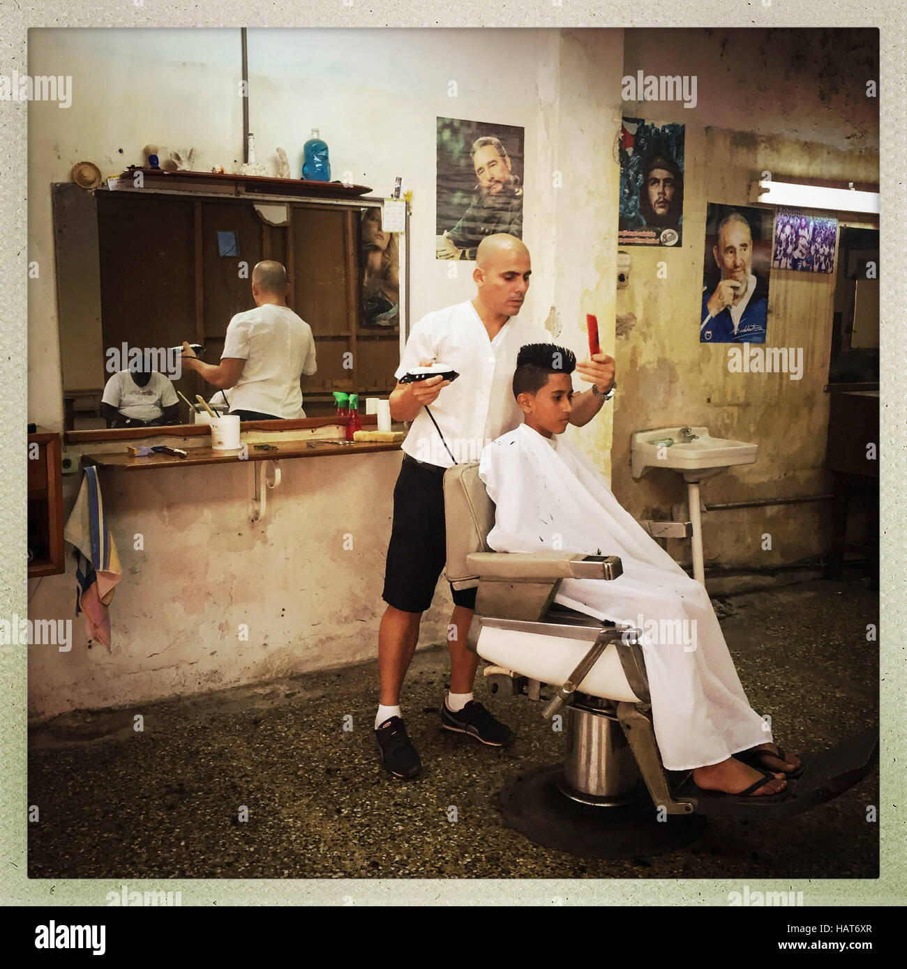 Friseur - Havanna - Kuba Stockfoto