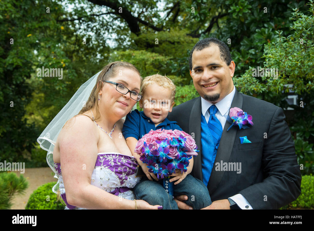 Interracial Hochzeit in Dallas, Texas Stockfoto