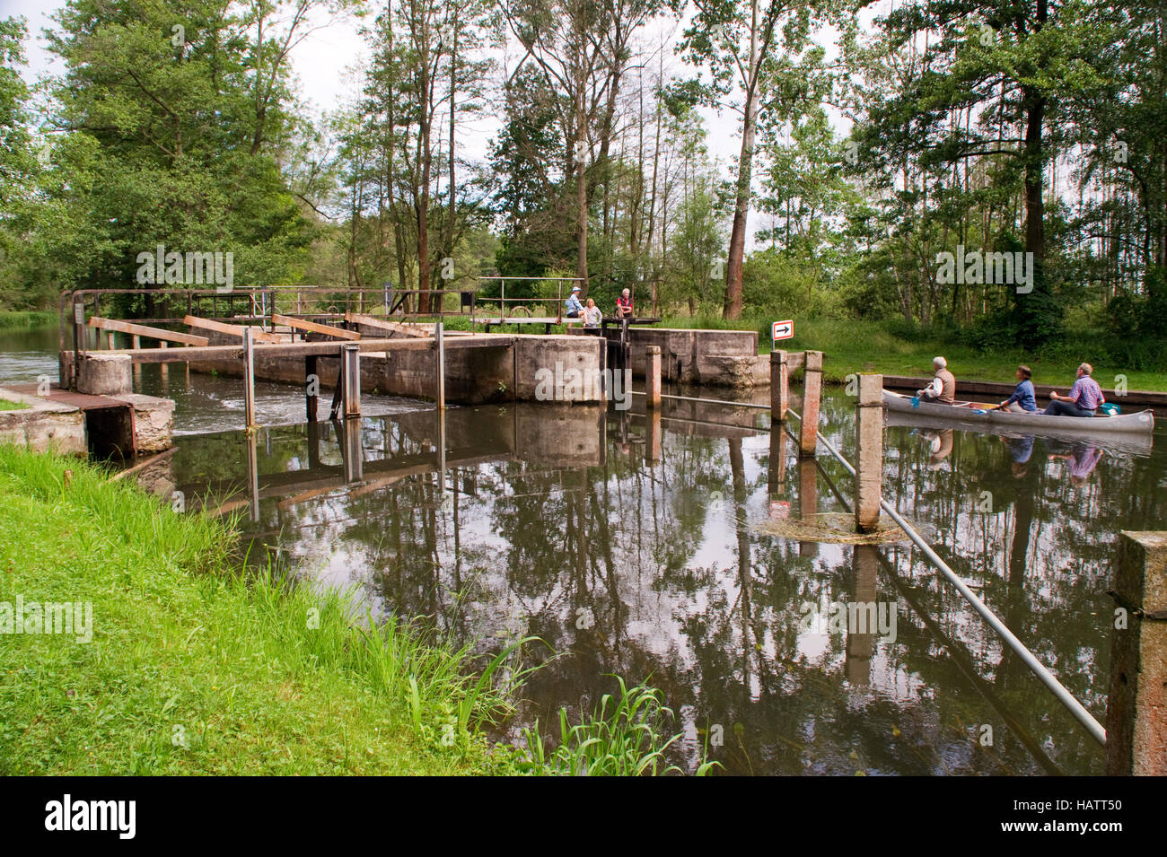 Schleuse alt Spreewald Fluss Fluss Stockfoto