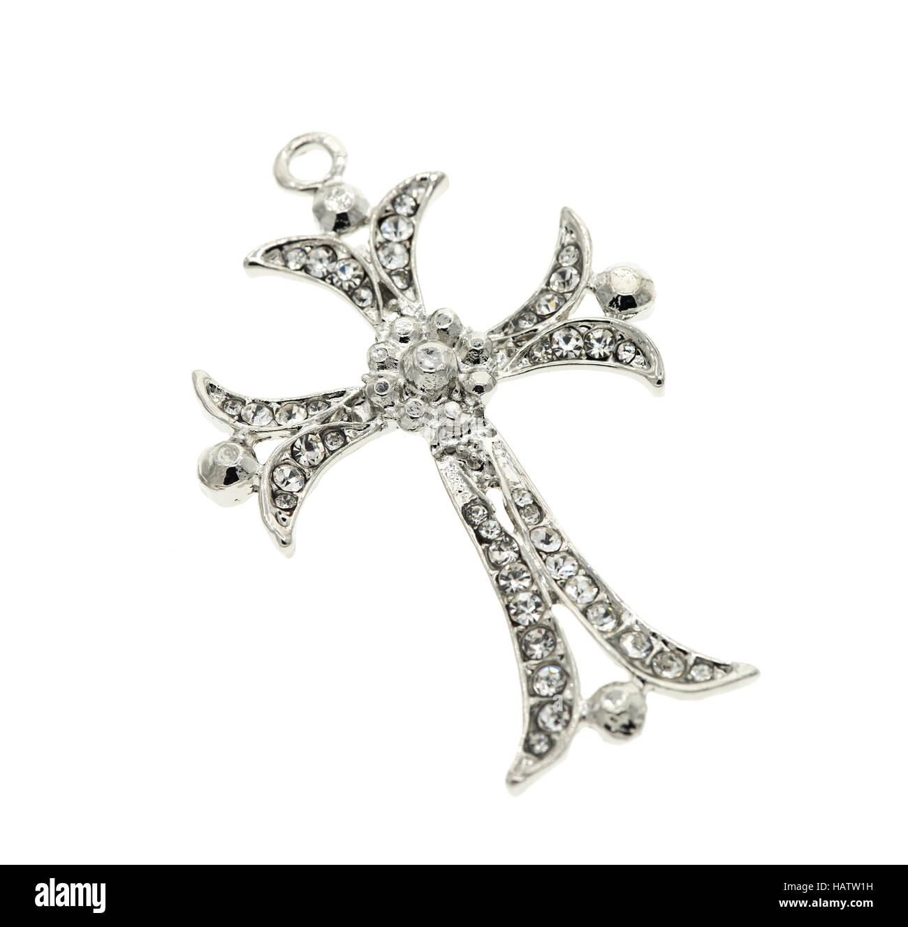 Kreuz-Anhänger isoliert auf weißem Hintergrund Stockfoto