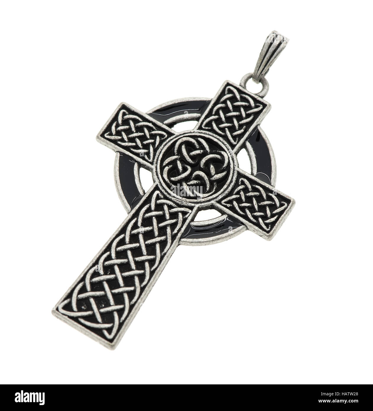 Kreuz-Anhänger isoliert auf weißem Hintergrund Stockfoto