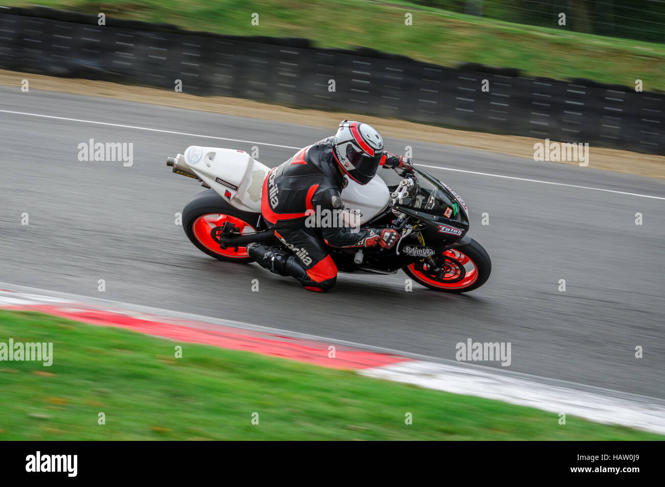 Brandshatch trackday Motorrad Stockfoto