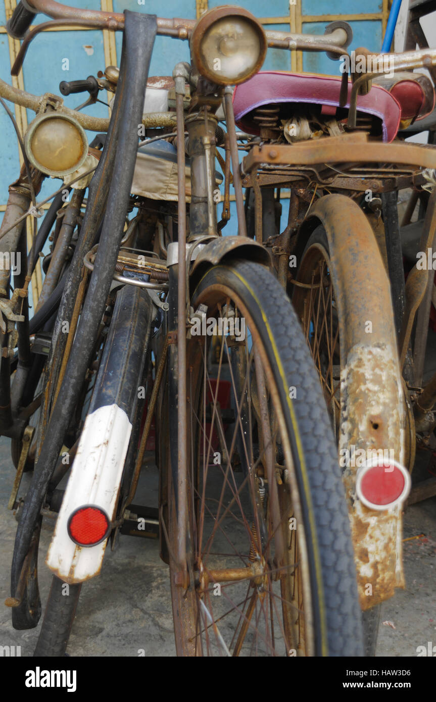 Alte-Fahrraeder Stockfoto