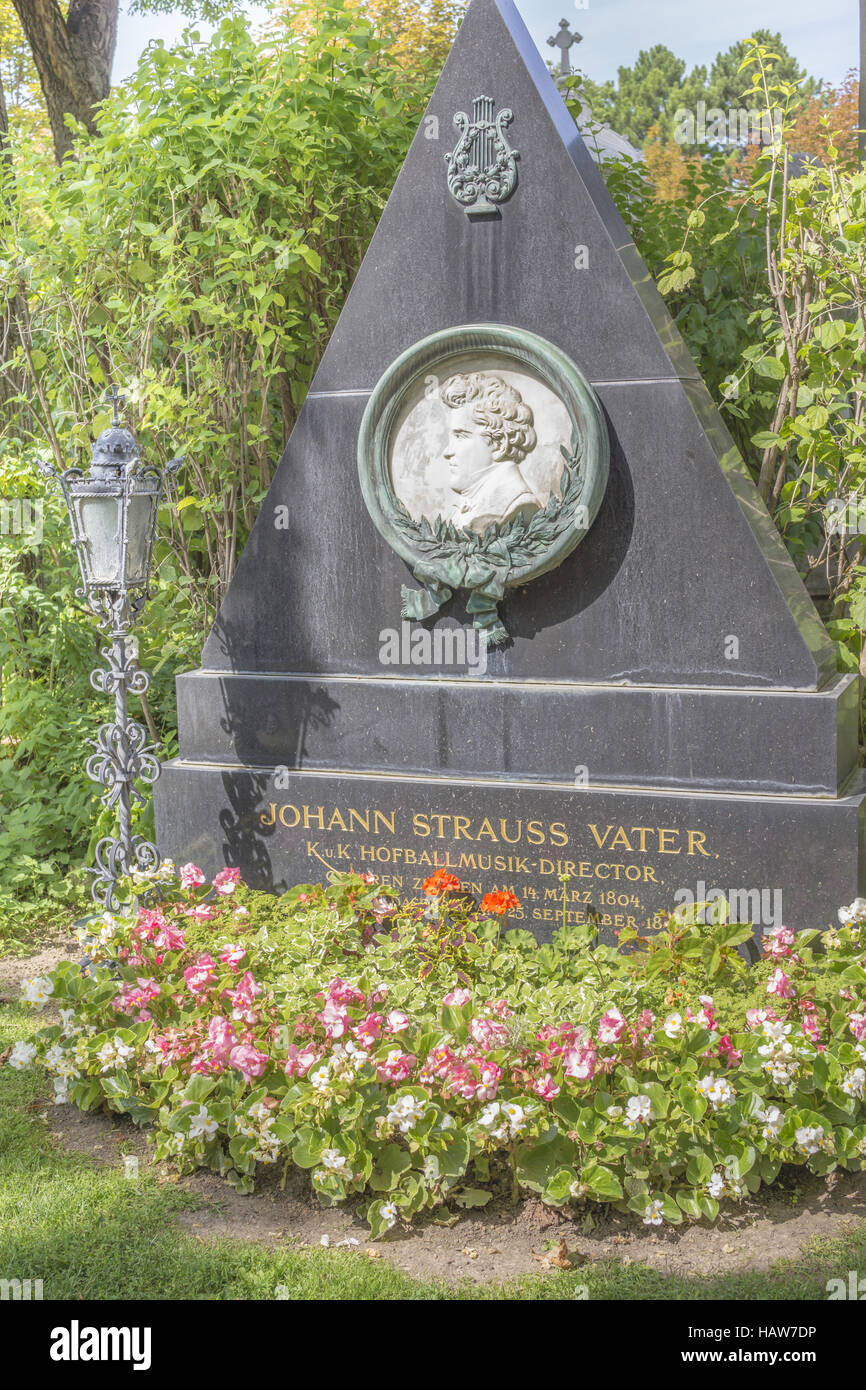 Grabstätte Johann Baptist Strauss ich Stockfoto