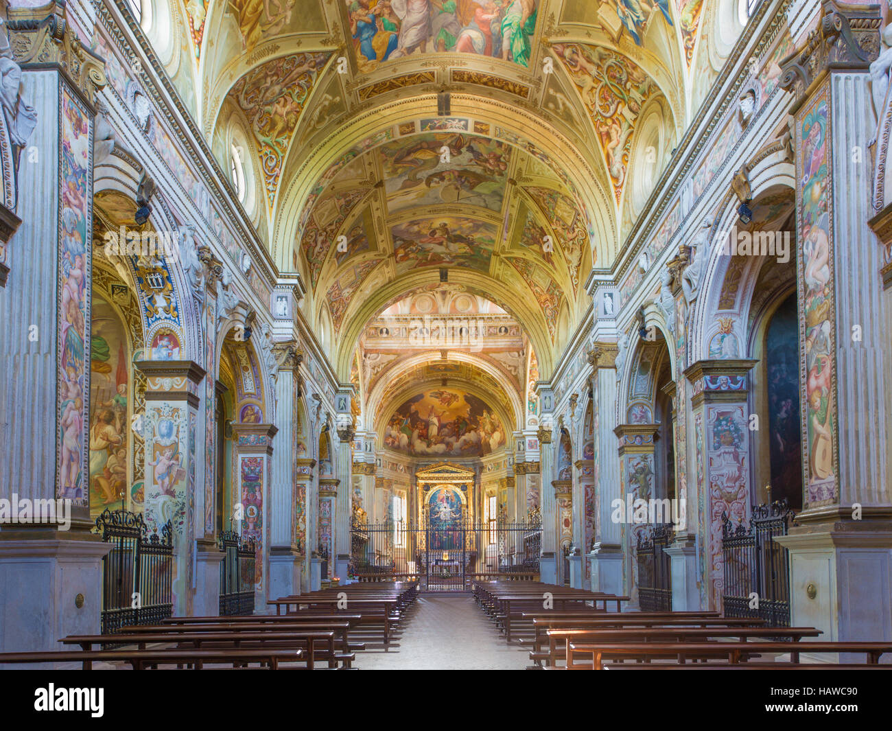 CREMONA, Italien - 24. Mai 2016: Das Schiff der Barockkirche Chiesa di San Sigismondo Stockfoto