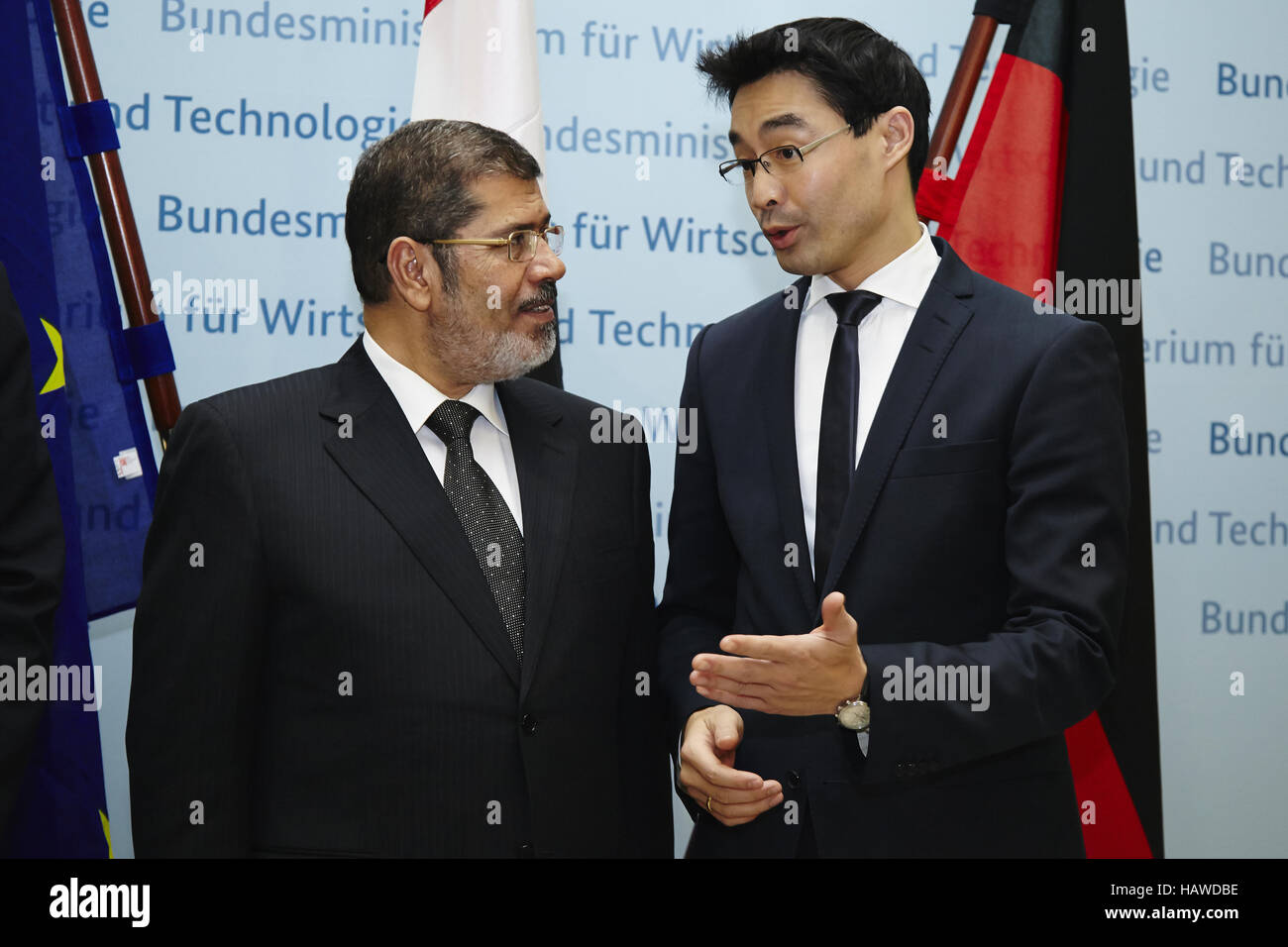 Rösler und ägyptische Präsident Mursi Stockfoto