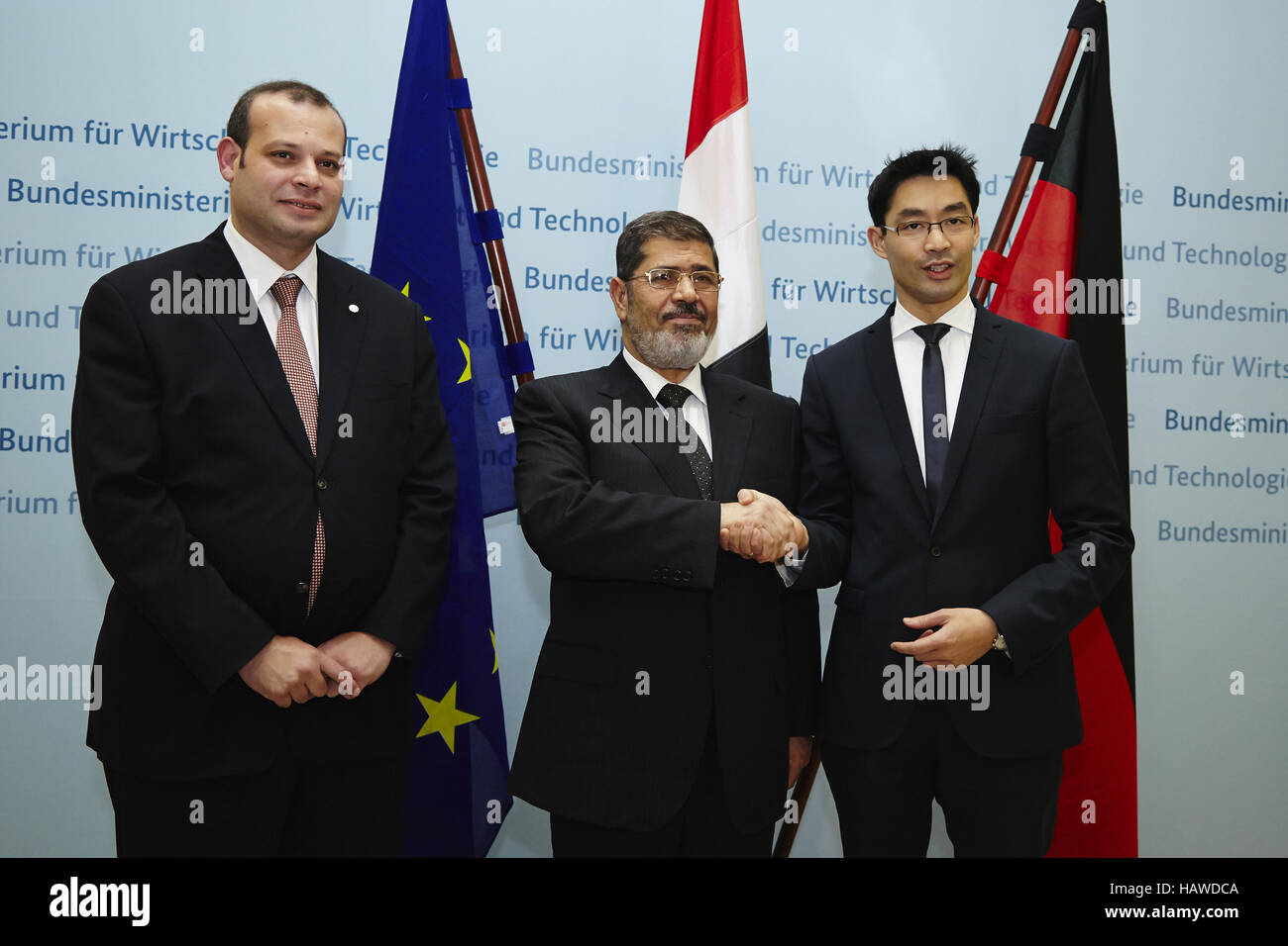 Rösler und ägyptische Präsident Mursi Stockfoto