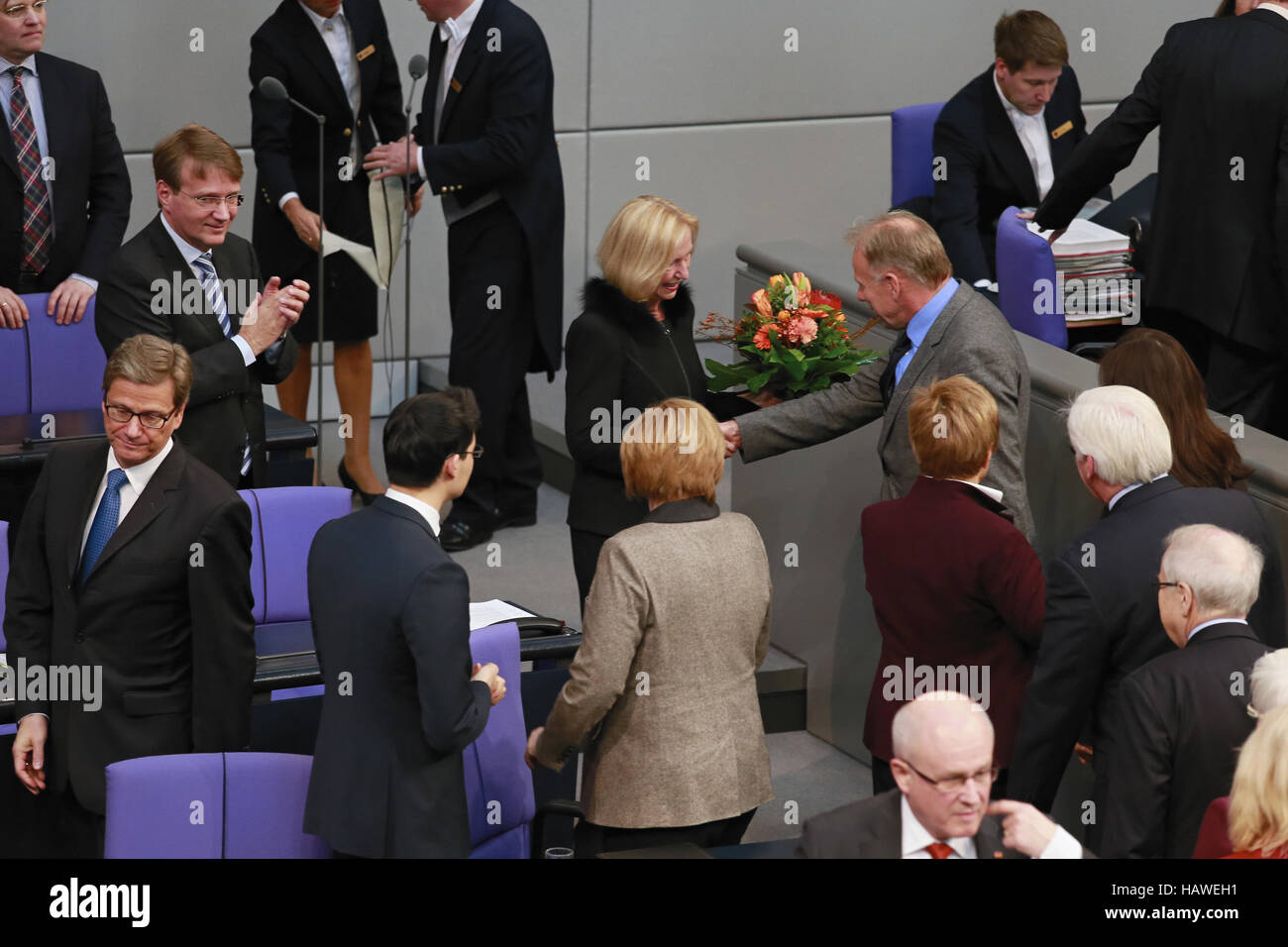 Neue FM Wanka ist willkommen im Bundestag Stockfoto